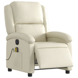 Fauteuil de massage inclinable électrique crème similicuir
