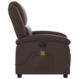Fauteuil de massage inclinable électrique marron similicuir