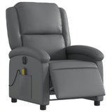 Fauteuil de massage inclinable électrique gris similicuir