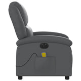 Fauteuil de massage inclinable électrique gris similicuir
