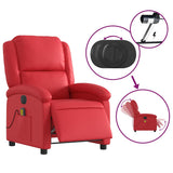 Fauteuil de massage inclinable électrique rouge similicuir
