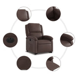 Fauteuil inclinable électrique marron similicuir