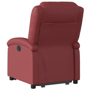 Fauteuil inclinable électrique rouge bordeaux similicuir