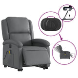 Fauteuil inclinable de massage électrique gris similicuir