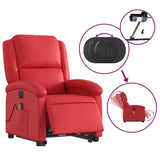 Fauteuil inclinable de massage électrique rouge similicuir