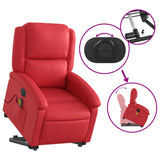 Fauteuil inclinable de massage électrique rouge similicuir