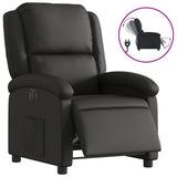Fauteuil inclinable électrique noir cuir véritable