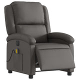Fauteuil inclinable électrique gris cuir véritable
