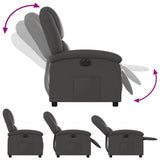 Fauteuil inclinable électrique gris cuir véritable