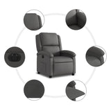 Fauteuil inclinable électrique gris cuir véritable