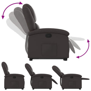 Fauteuil inclinable marron foncé cuir véritable