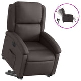 Fauteuil inclinable électrique marron foncé cuir véritable