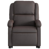 Fauteuil inclinable électrique marron foncé cuir véritable