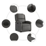 Fauteuil inclinable électrique gris cuir véritable