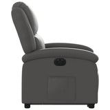 Fauteuil inclinable électrique gris cuir véritable