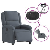 Fauteuil inclinable électrique Gris foncé Velours