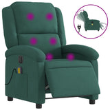 Fauteuil inclinable de massage électrique vert foncé velours