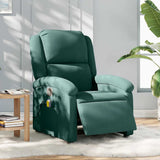 Fauteuil inclinable de massage électrique vert foncé velours