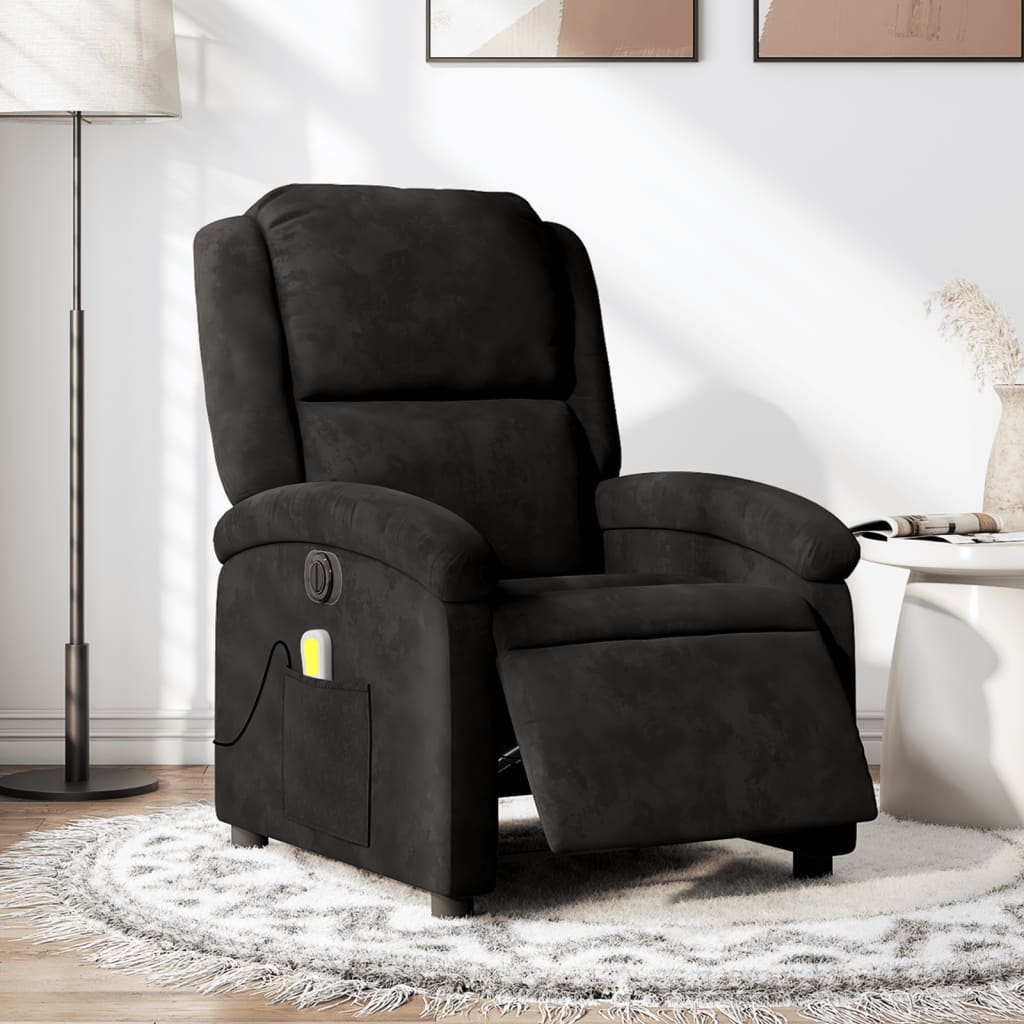 Fauteuil inclinable de massage électrique noir velours