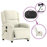 Fauteuil inclinable de massage électrique crème velours
