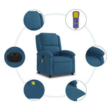 Fauteuil inclinable de massage électrique bleu velours