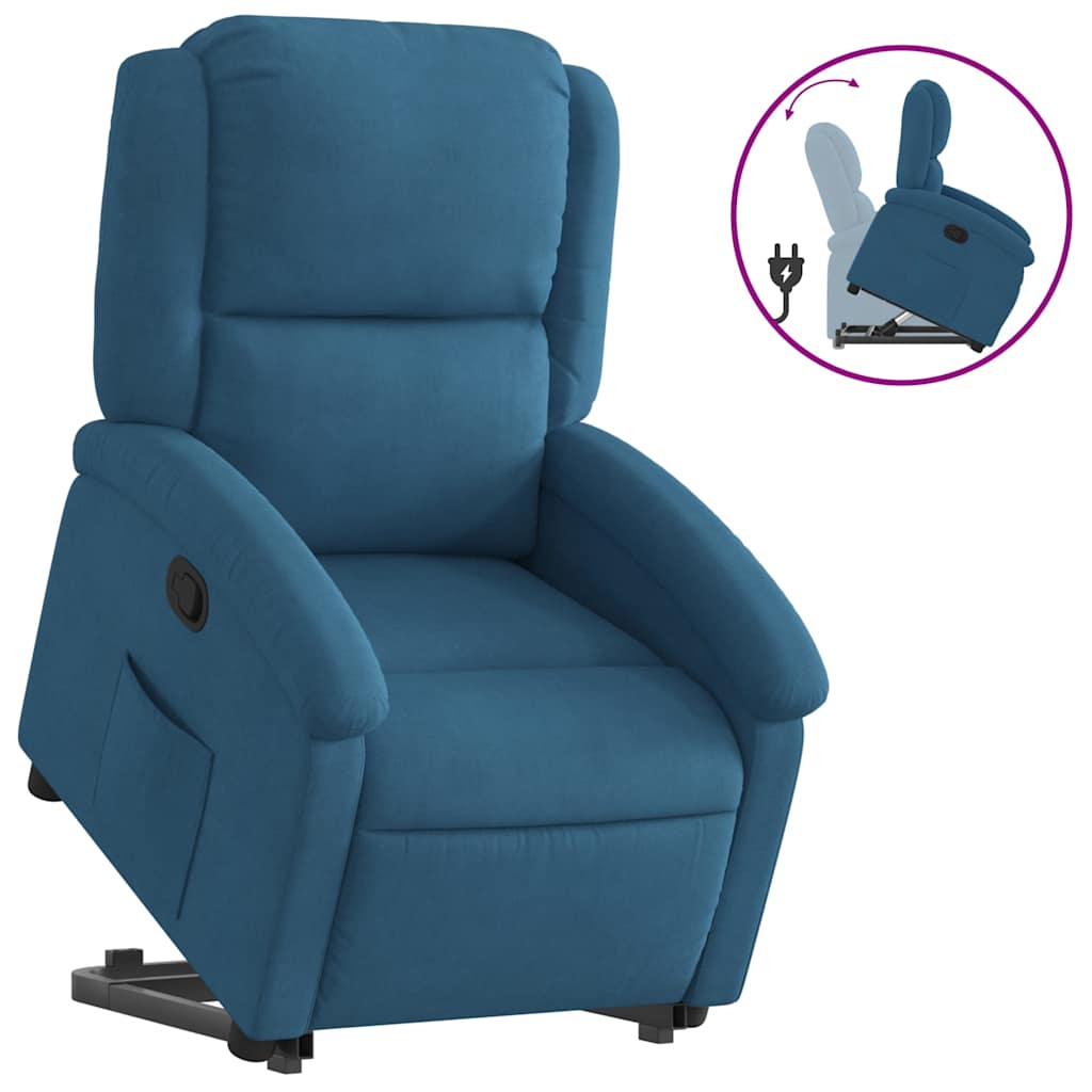 Fauteuil inclinable bleu velours