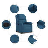 Fauteuil inclinable bleu velours