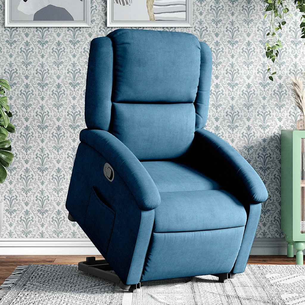 Fauteuil inclinable bleu velours
