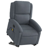 Fauteuil de massage inclinable Gris foncé Velours