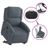 Fauteuil de massage inclinable Gris foncé Velours