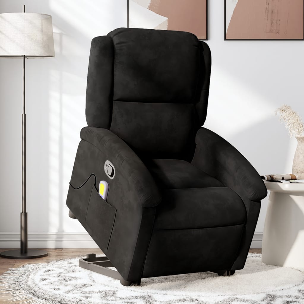 Fauteuil de massage inclinable Noir Velours