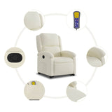 Fauteuil de massage inclinable Crème Velours