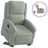 Fauteuil inclinable électrique gris clair velours