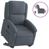 Fauteuil inclinable électrique gris foncé velours