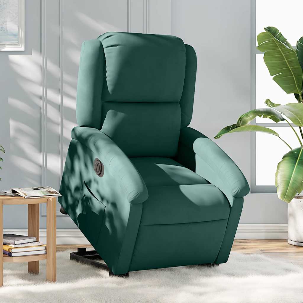 Fauteuil inclinable électrique vert foncé velours