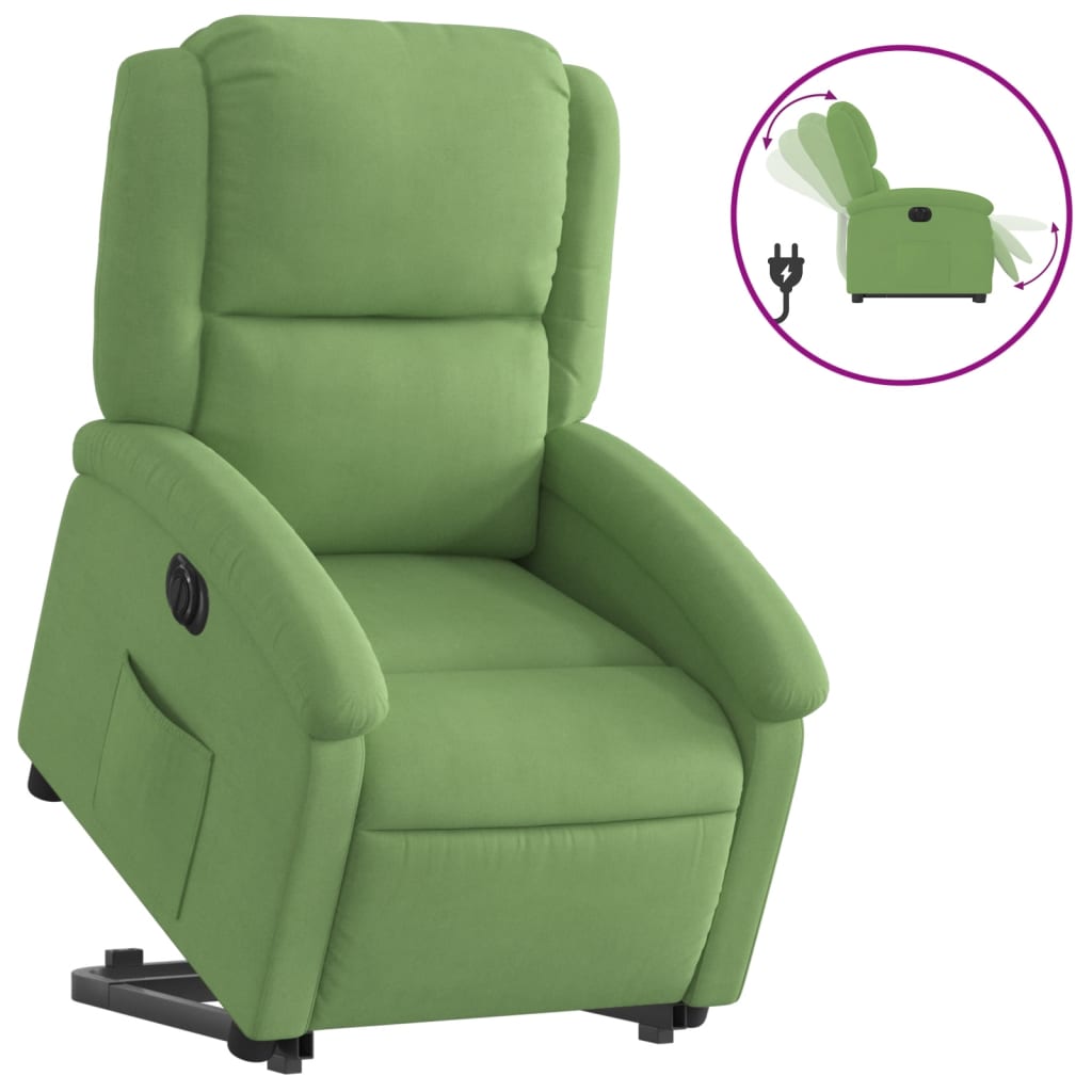 Fauteuil inclinable électrique vert clair velours
