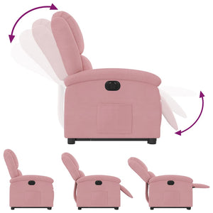 Fauteuil inclinable électrique rose velours