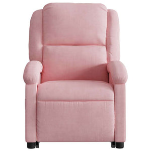 Fauteuil inclinable électrique rose velours