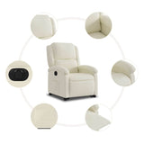 Fauteuil inclinable électrique crème velours