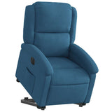 Fauteuil inclinable électrique bleu velours