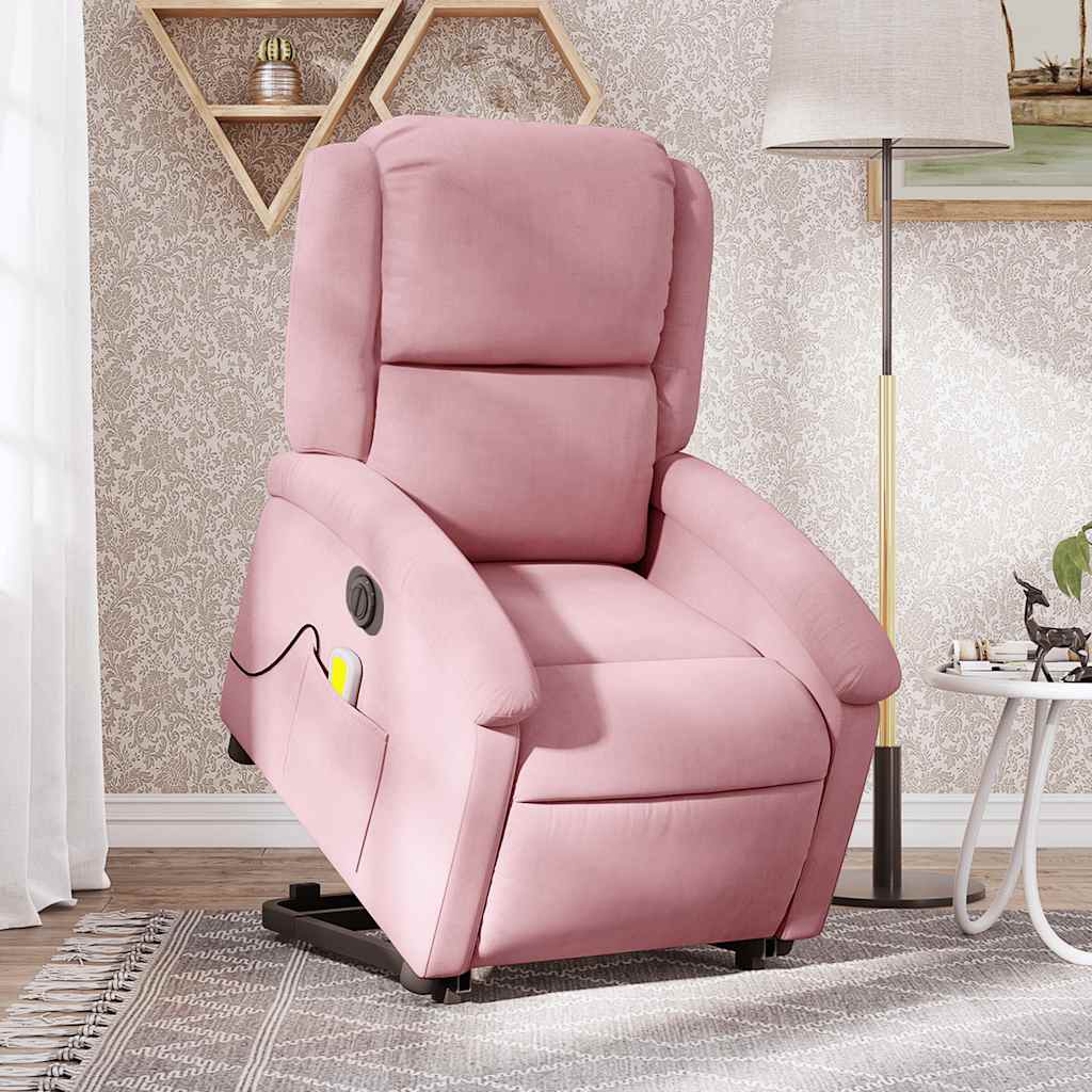 Fauteuil inclinable de massage électrique rose velours
