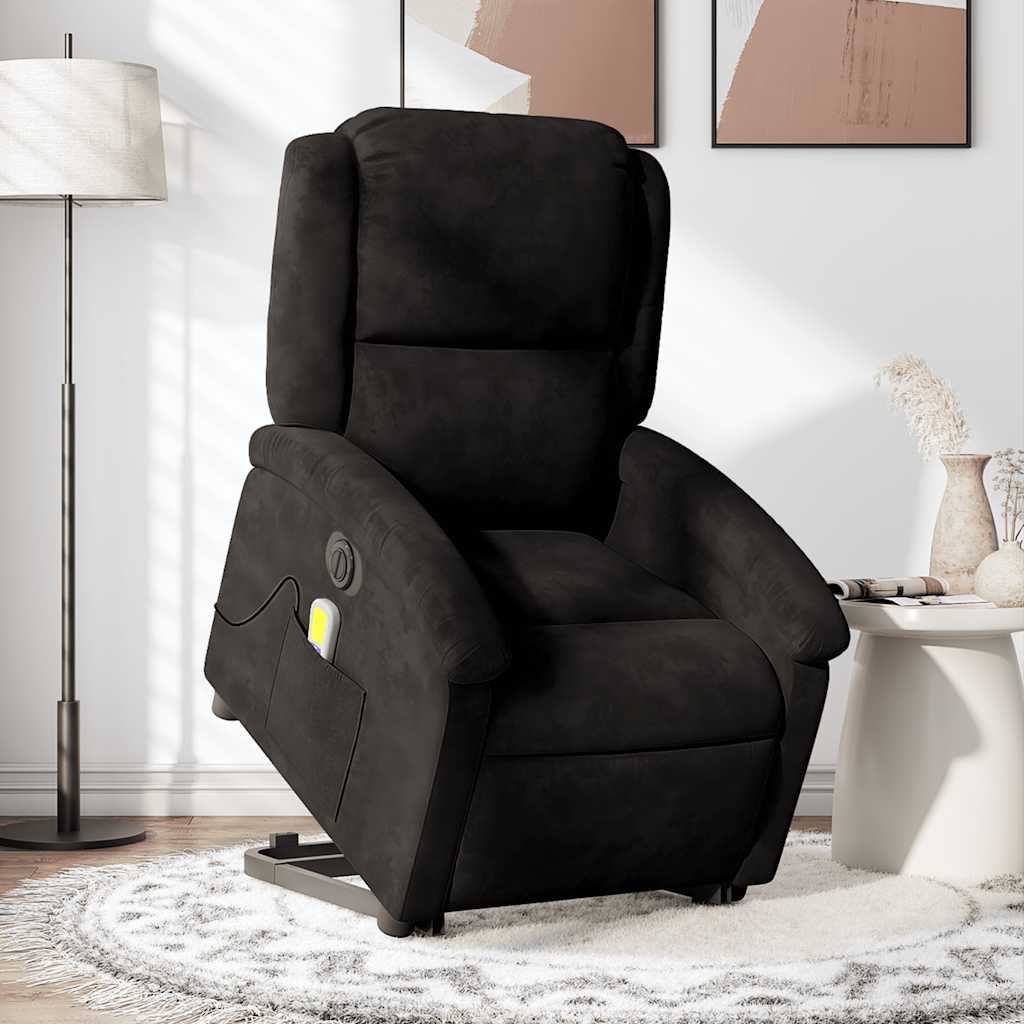 Fauteuil inclinable de massage électrique noir velours