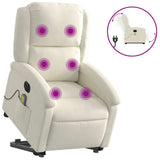 Fauteuil inclinable de massage électrique crème velours