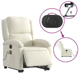 Fauteuil inclinable de massage électrique crème velours