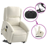 Fauteuil inclinable de massage électrique crème velours