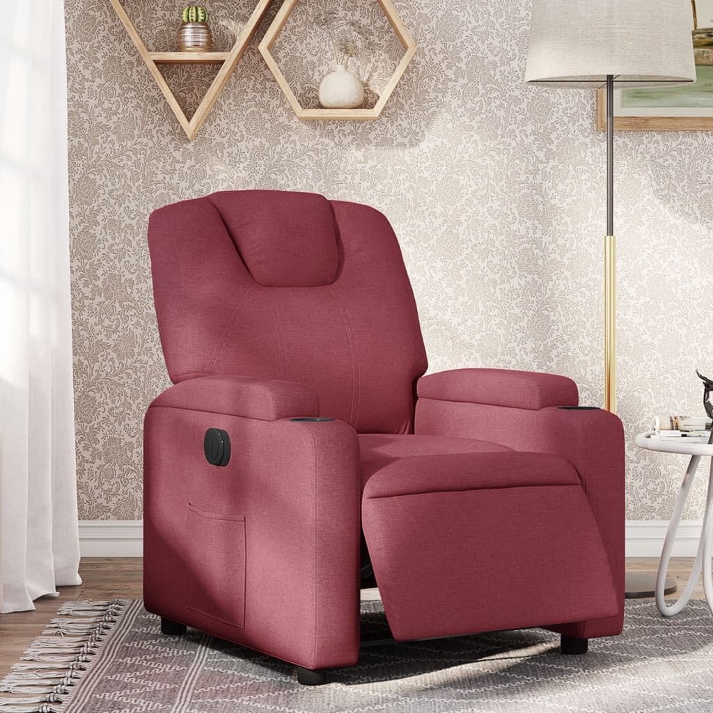Fauteuil inclinable électrique Rouge bordeaux Tissu