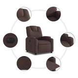 Fauteuil inclinable électrique Marron foncé Tissu