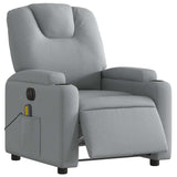 Fauteuil de massage inclinable électrique gris clair tissu