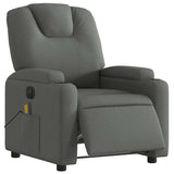 Fauteuil inclinable de massage électrique gris foncé tissu