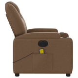 Fauteuil inclinable de massage électrique marron tissu